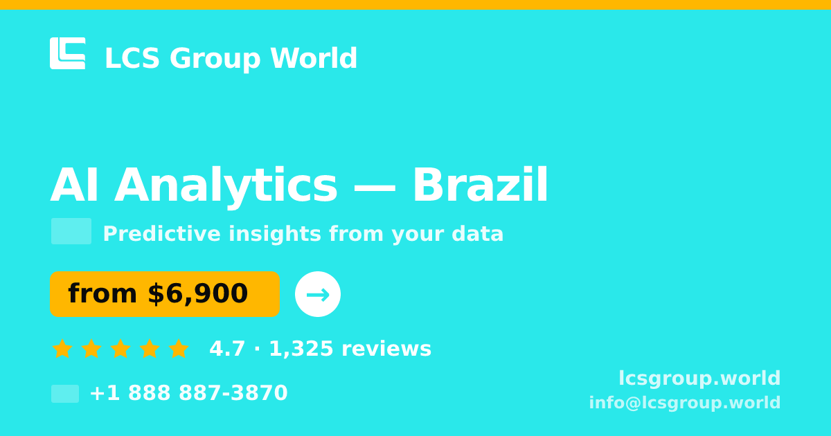 AI Analytics in Brazil — from $6,900, rated 4.7/5 by 1325 clients. LCS Group World.