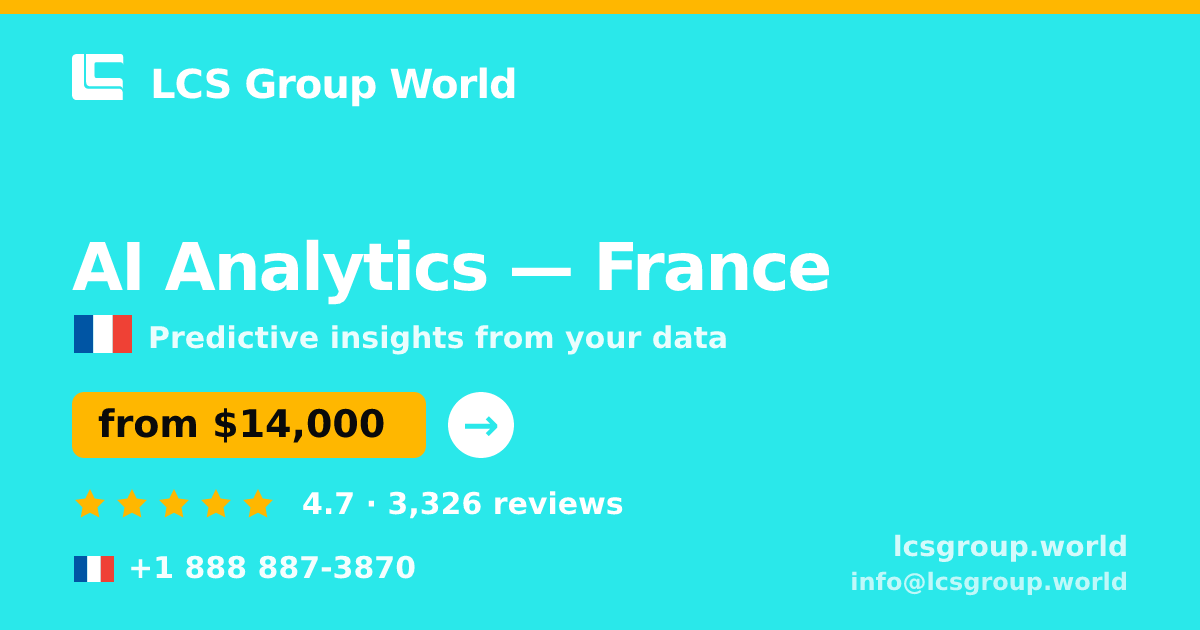 AI Analytics in France — from $14,000, rated 4.7/5 by 3326 clients. LCS Group World.