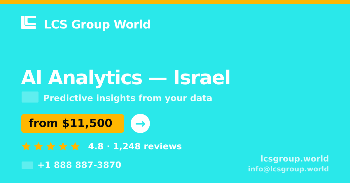 AI Analytics in Israel — from $11,500, rated 4.8/5 by 1248 clients. LCS Group World.