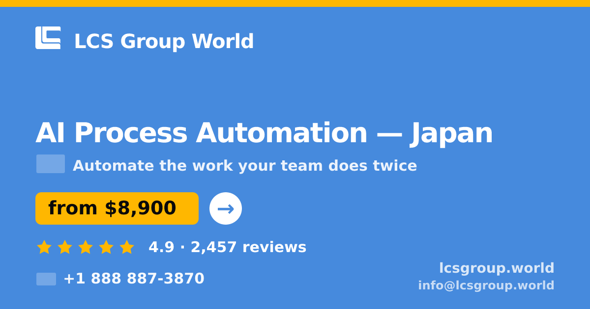 AI Process Automation in Nagoya — from $11,000, rated 4.9/5 by 714 clients. LCS Group World.