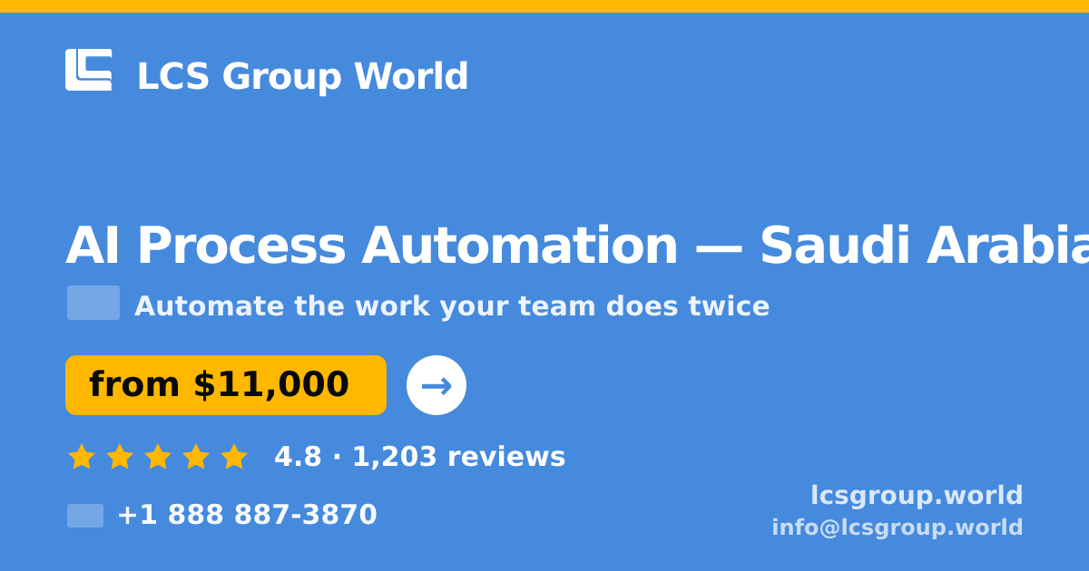 AI Process Automation in Dammam — from $8,900, rated 4.6/5 by 699 clients. LCS Group World.