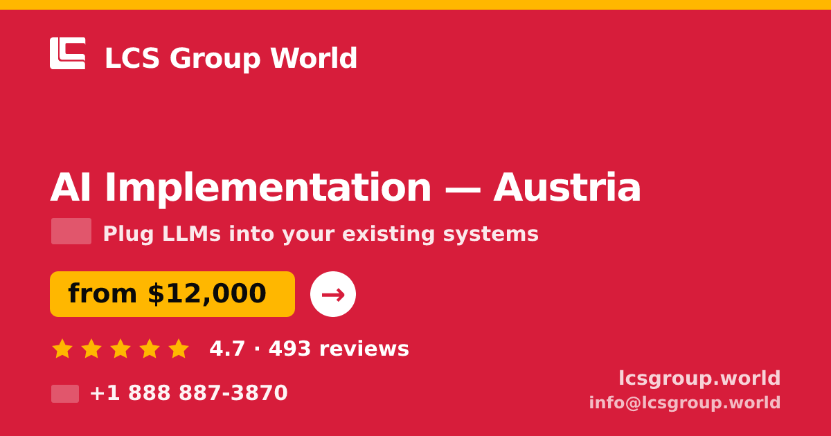 AI Implementation in Graz — from $12,500, rated 4.8/5 by 1564 clients. LCS Group World.