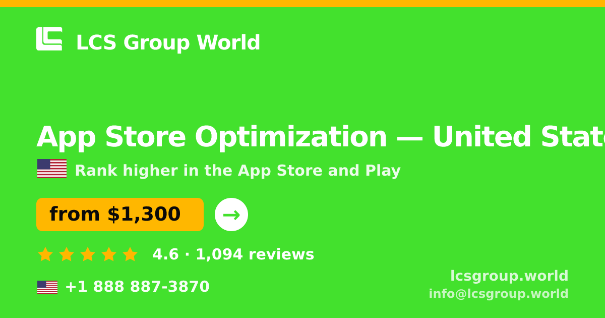 App Store Optimization in San Francisco — from $1,800/mo, rated 4.7/5 by 3318 clients. LCS Group World.