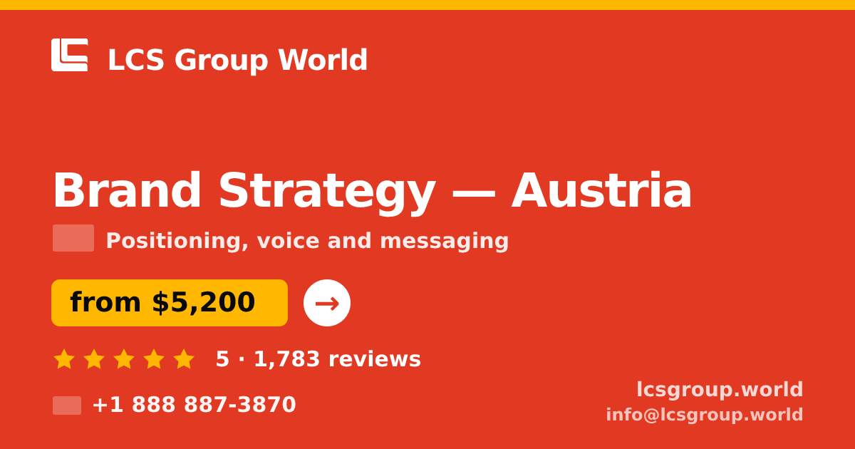 Brand Strategy in Graz — from $4,700, rated 4.8/5 by 1967 clients. LCS Group World.