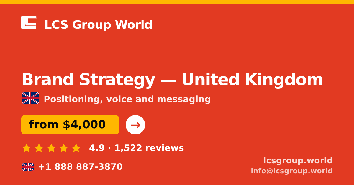 Brand Strategy in Liverpool — from $4,200, rated 4.6/5 by 1803 clients. LCS Group World.