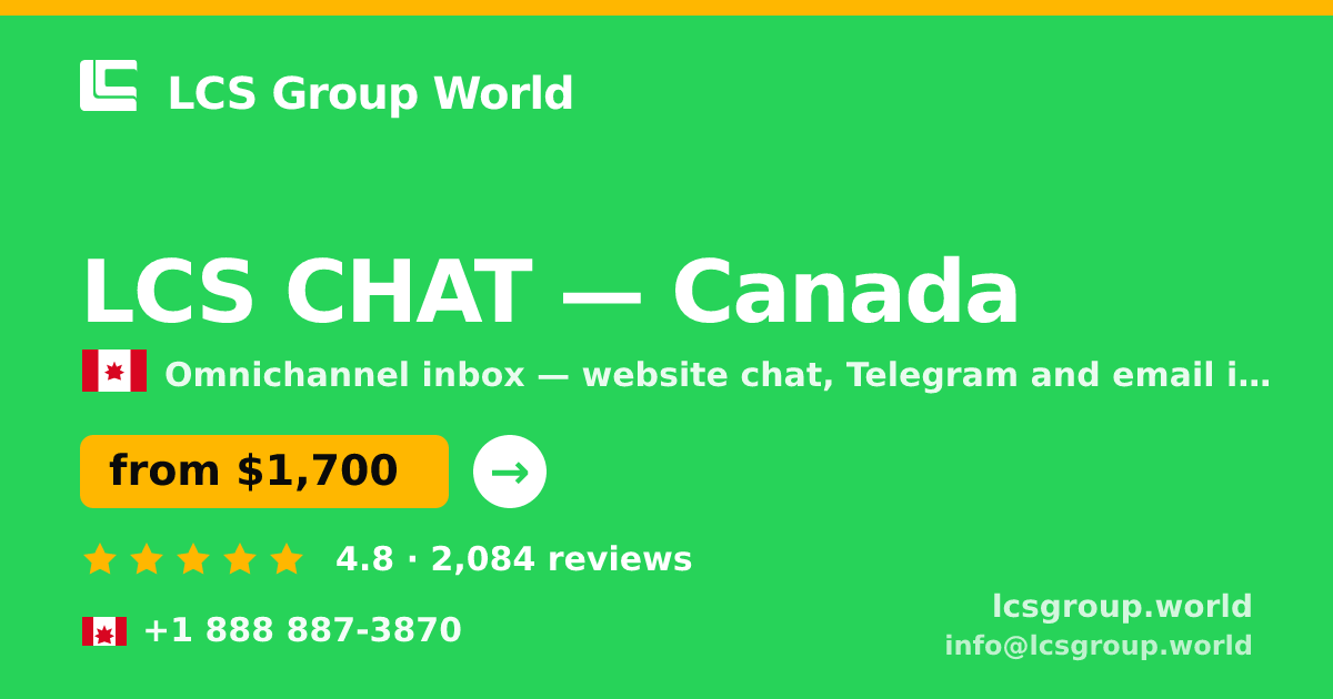 LCS CHAT in Canada — from $1,700/mo, rated 4.8/5 by 2084 clients. LCS Group World.