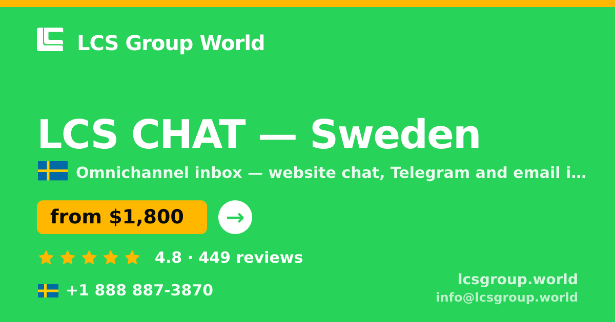 LCS CHAT in Sweden — from $1,800/mo, rated 4.8/5 by 449 clients. LCS Group World.