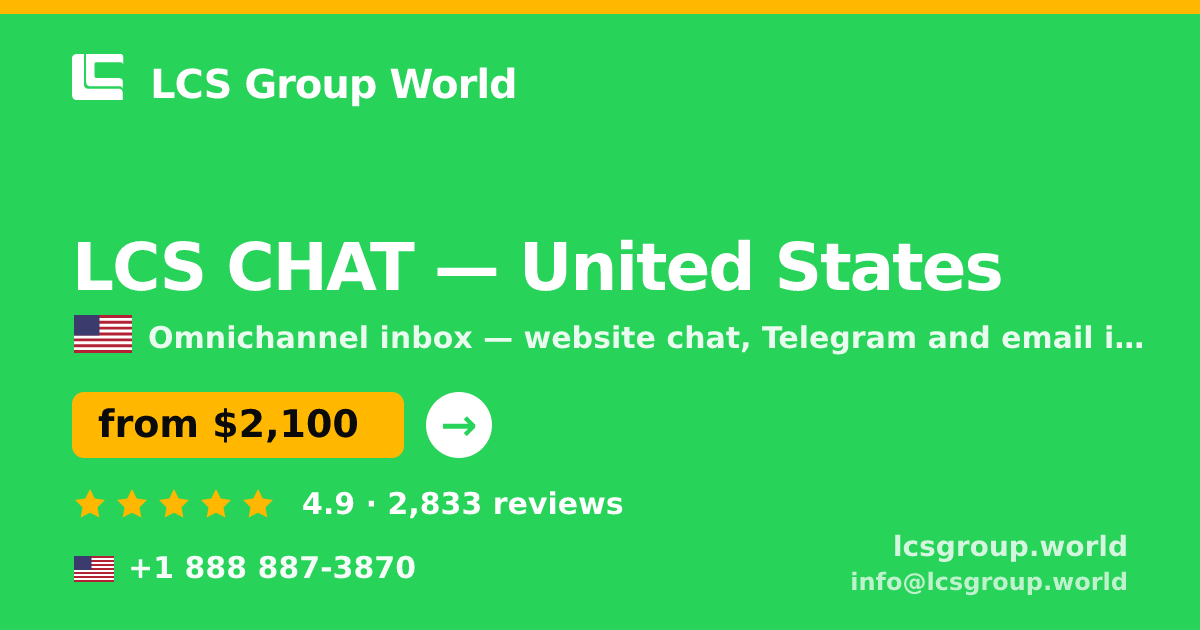 LCS CHAT in United States — from $2,100/mo, rated 4.9/5 by 2833 clients. LCS Group World.