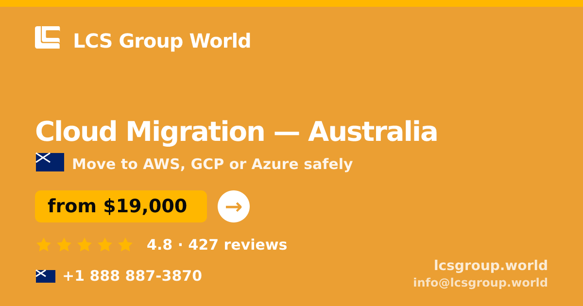 Cloud Migration in Sydney — from $16,000, rated 4.5/5 by 884 clients. LCS Group World.