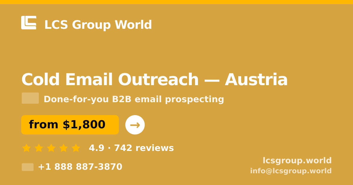 Cold Email Outreach in Vienna — from $1,800/mo, rated 4.5/5 by 3025 clients. LCS Group World.