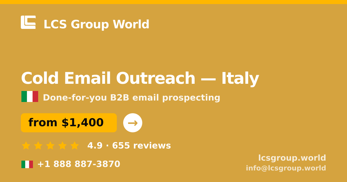 Cold Email Outreach in Naples — from $1,000/mo, rated 4.9/5 by 514 clients. LCS Group World.