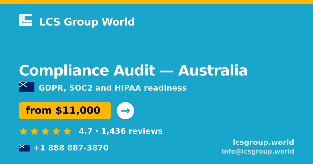 Compliance Audit in Australia — from $11,000, rated 4.7/5 by 1436 clients. LCS Group World.