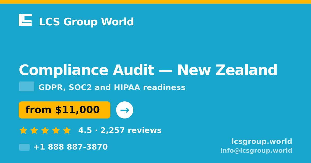 Compliance Audit in Wellington — from $12,500, rated 5/5 by 2666 clients. LCS Group World.