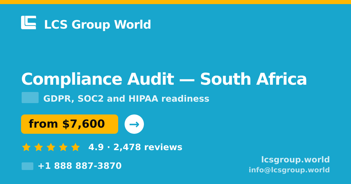 Compliance Audit in Cape Town — from $5,600, rated 4.8/5 by 2979 clients. LCS Group World.