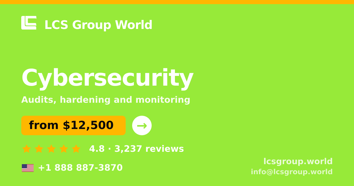 Cybersecurity in the USA — from $12,500, rated 4.8/5 by 3237 clients. LCS Group World.