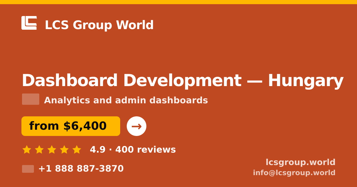 Dashboard Development in Hungary — from $6,400, rated 4.9/5 by 400 clients. LCS Group World.