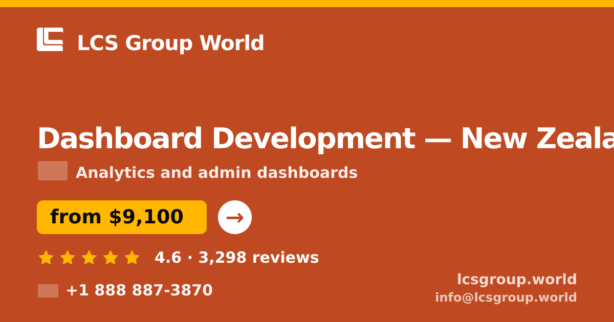 Dashboard Development in New Zealand — from $9,100, rated 4.6/5 by 3298 clients. LCS Group World.