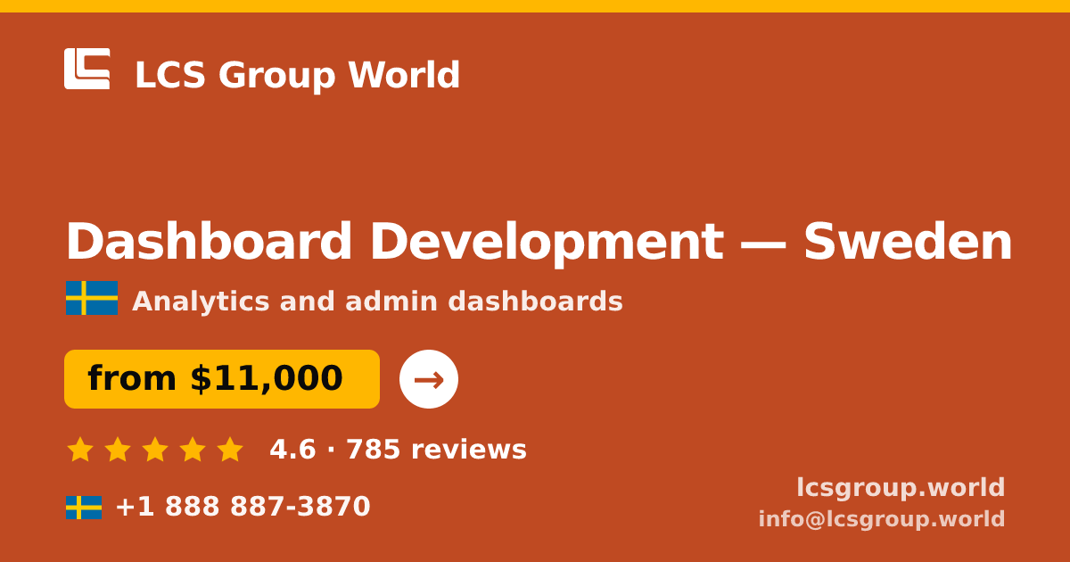 Dashboard Development in Sweden — from $11,000, rated 4.6/5 by 785 clients. LCS Group World.