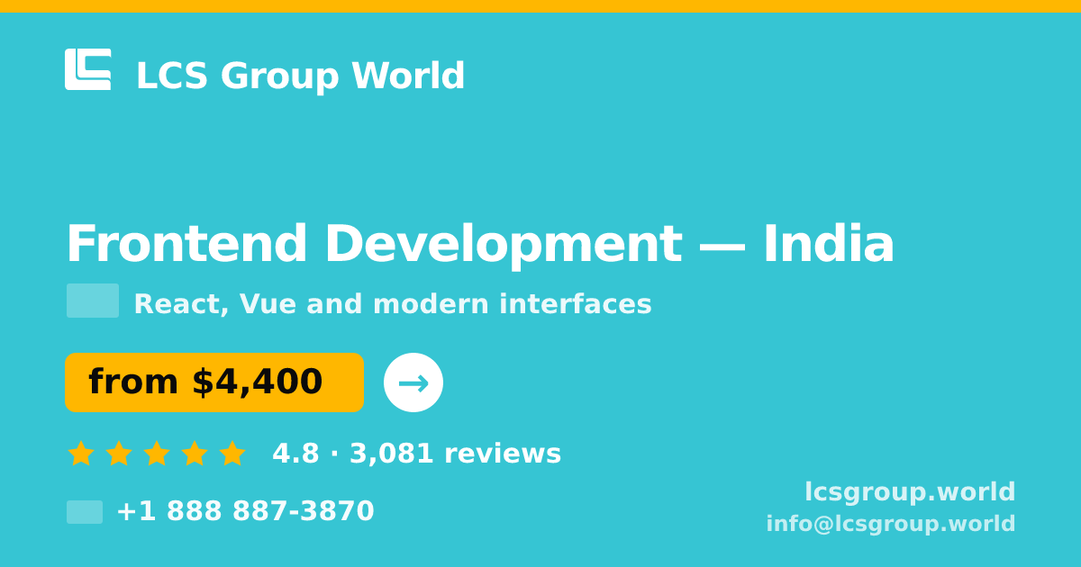 Frontend Development in Chennai — from $3,100, rated 4.9/5 by 2664 clients. LCS Group World.