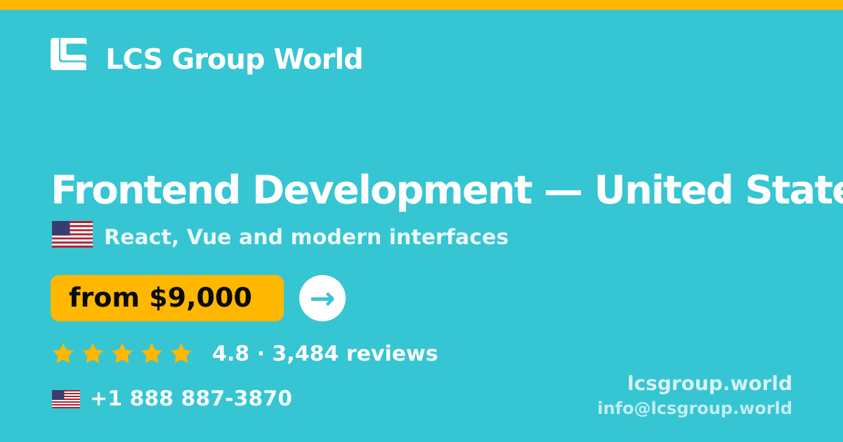 Frontend Development in Chicago — from $9,100, rated 4.9/5 by 919 clients. LCS Group World.