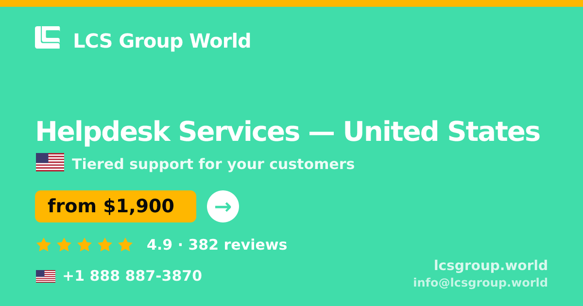 Helpdesk Services in Minneapolis — from $2,500/mo, rated 4.8/5 by 3485 clients. LCS Group World.