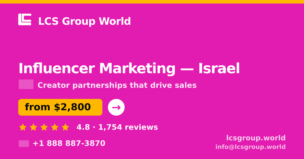 Influencer Marketing in Haifa — from $2,500/mo, rated 4.9/5 by 1951 clients. LCS Group World.