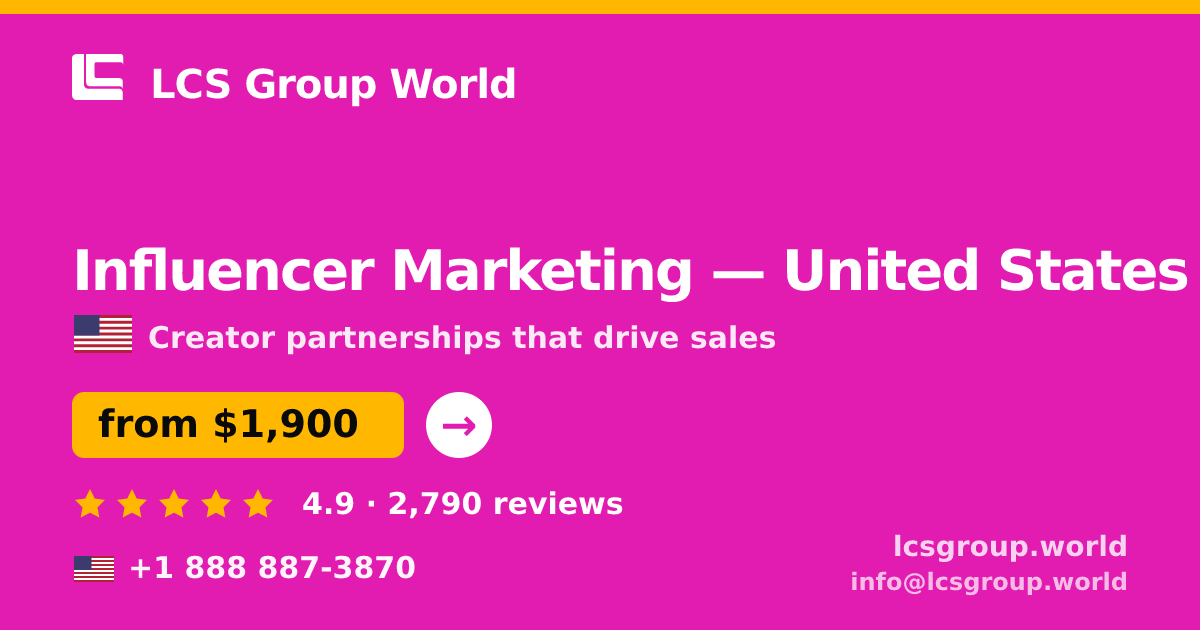 Influencer Marketing in Las Vegas — from $2,000/mo, rated 4.7/5 by 1186 clients. LCS Group World.