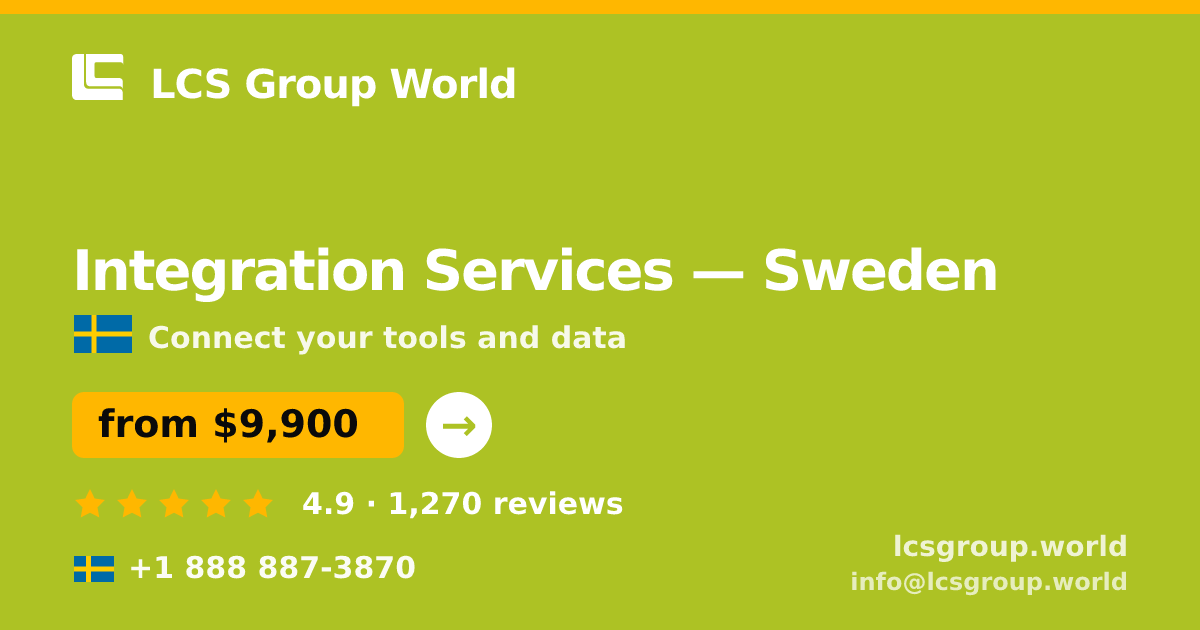 Integration Services in Malmö — from $7,700, rated 4.6/5 by 1783 clients. LCS Group World.