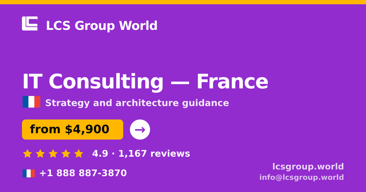IT Consulting in Lyon — from $5,100, rated 4.7/5 by 2449 clients. LCS Group World.