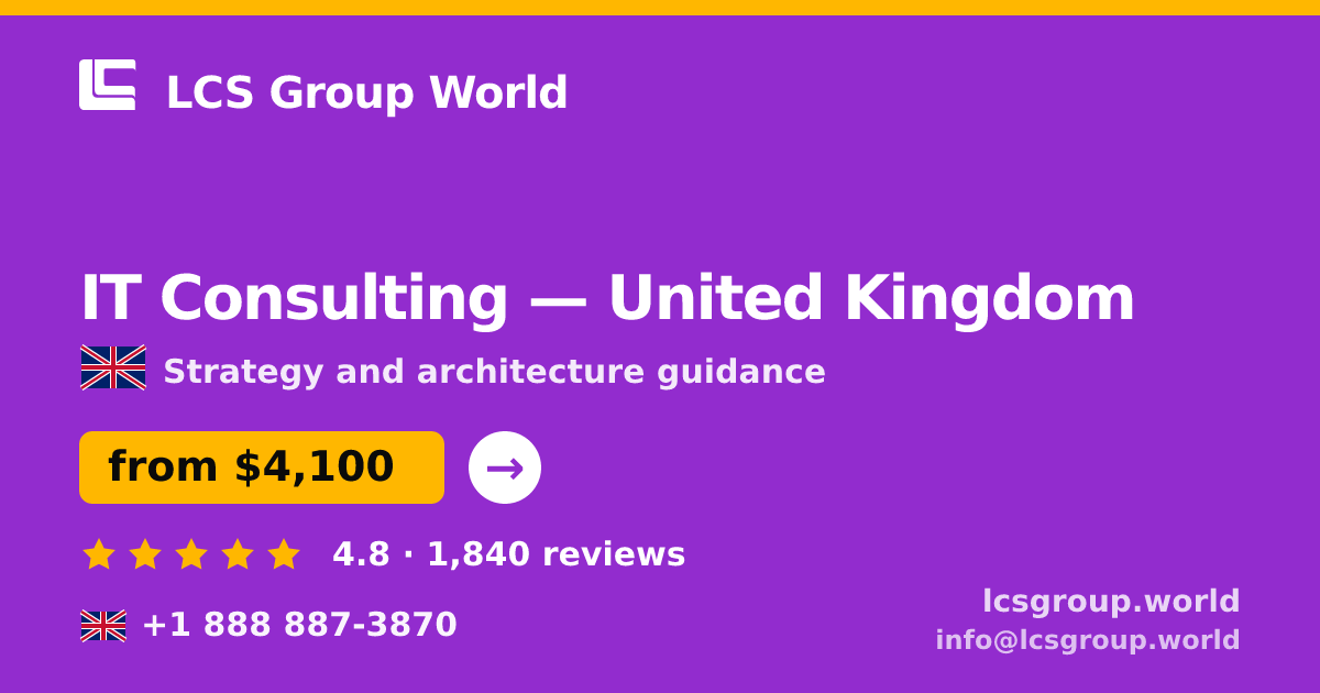 IT Consulting in Liverpool — from $3,400, rated 4.8/5 by 1018 clients. LCS Group World.