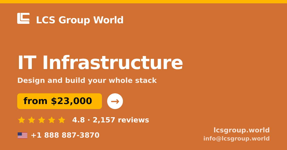 IT Infrastructure in the USA — from $23,000, rated 4.8/5 by 2157 clients. LCS Group World.