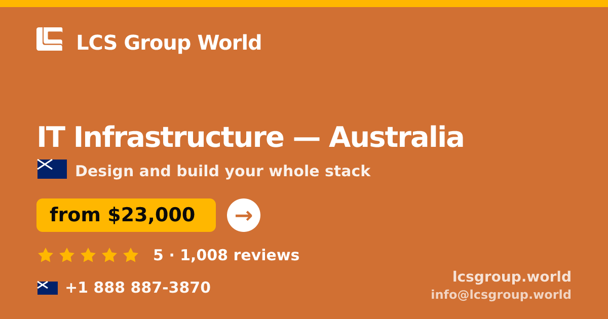 IT Infrastructure in Melbourne — from $25,500, rated 5/5 by 1782 clients. LCS Group World.