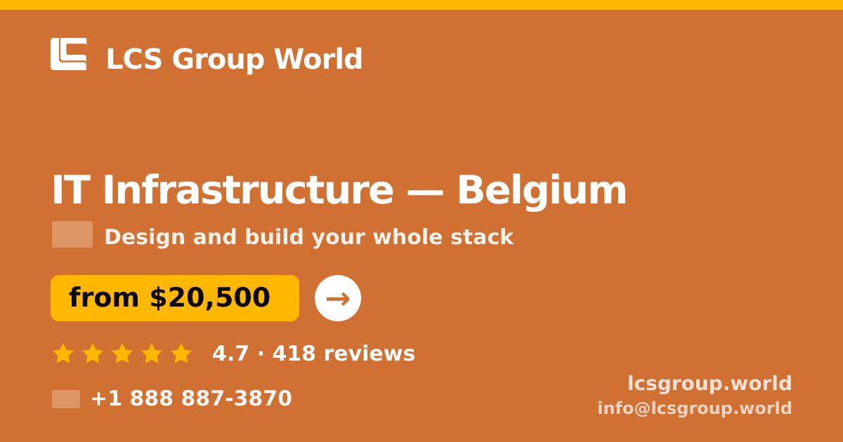 IT Infrastructure in Belgium — from $20,500, rated 4.7/5 by 418 clients. LCS Group World.