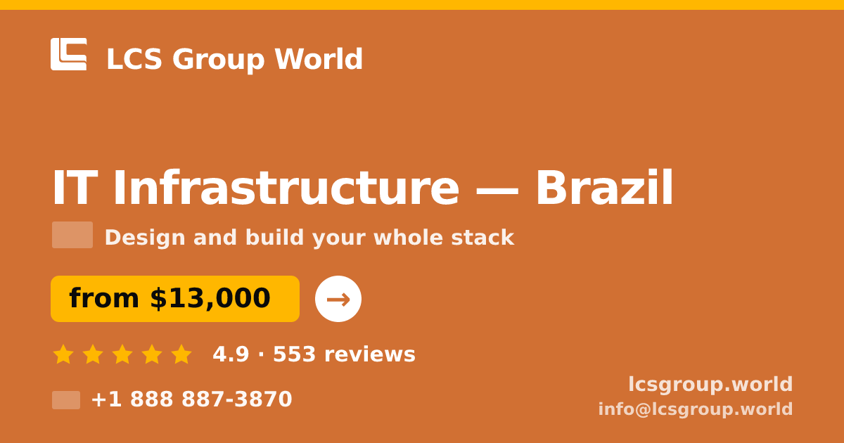 IT Infrastructure in Brazil — from $13,000, rated 4.9/5 by 553 clients. LCS Group World.