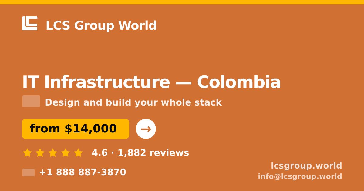 IT Infrastructure in Colombia — from $14,000, rated 4.6/5 by 1882 clients. LCS Group World.