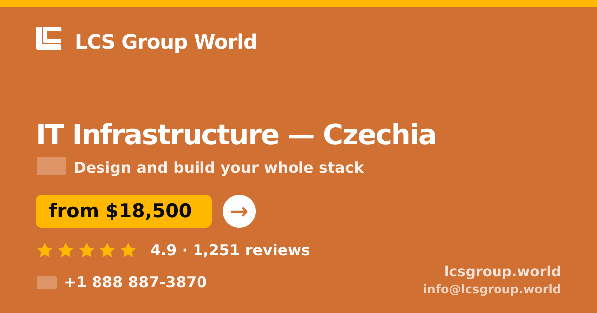 IT Infrastructure in Czechia — from $18,500, rated 4.9/5 by 1251 clients. LCS Group World.