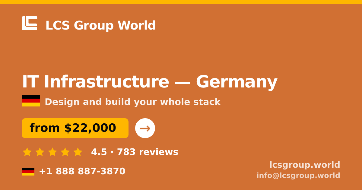 IT Infrastructure in Germany — from $22,000, rated 4.5/5 by 783 clients. LCS Group World.