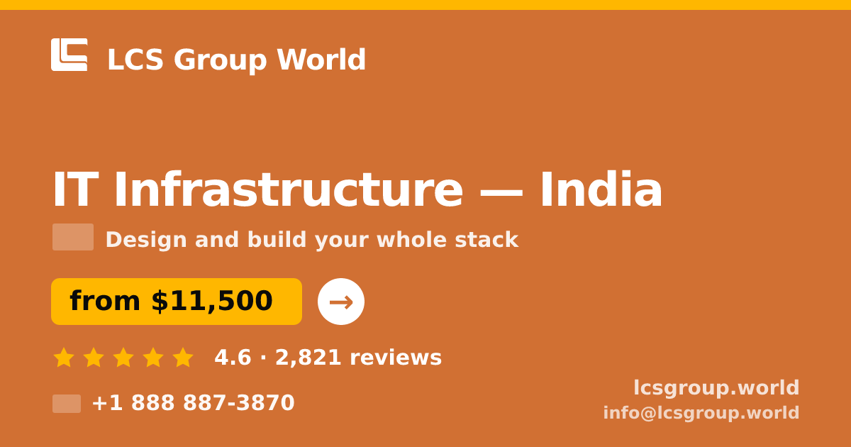 IT Infrastructure in India — from $11,500, rated 4.6/5 by 2821 clients. LCS Group World.