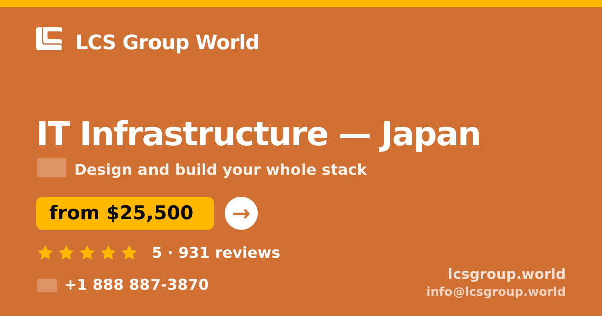 IT Infrastructure in Yokohama — from $24,500, rated 4.9/5 by 829 clients. LCS Group World.