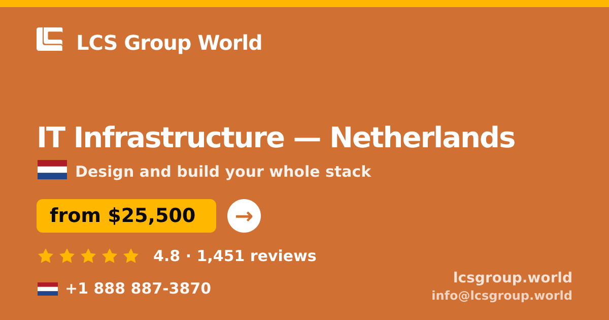 IT Infrastructure in Netherlands — from $25,500, rated 4.8/5 by 1451 clients. LCS Group World.