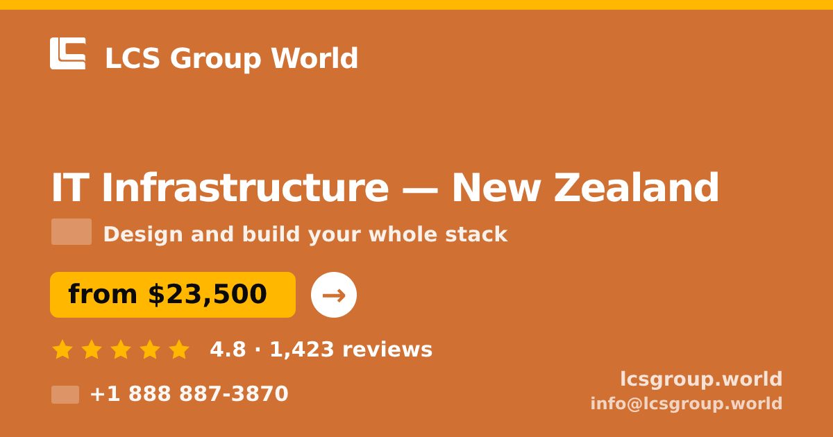 IT Infrastructure in Wellington — from $20,500, rated 4.9/5 by 2637 clients. LCS Group World.
