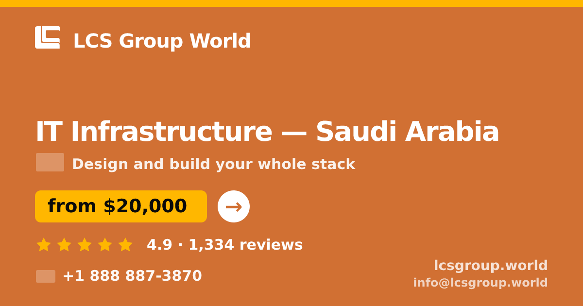 IT Infrastructure in Saudi Arabia — from $20,000, rated 4.9/5 by 1334 clients. LCS Group World.