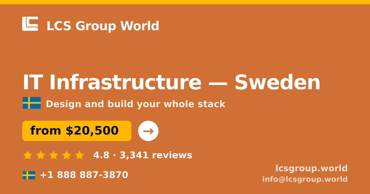 IT Infrastructure in Sweden — from $20,500, rated 4.8/5 by 3341 clients. LCS Group World.