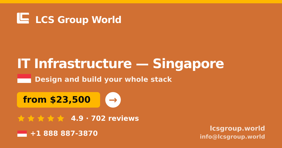 IT Infrastructure in Singapore — from $23,500, rated 4.9/5 by 702 clients. LCS Group World.