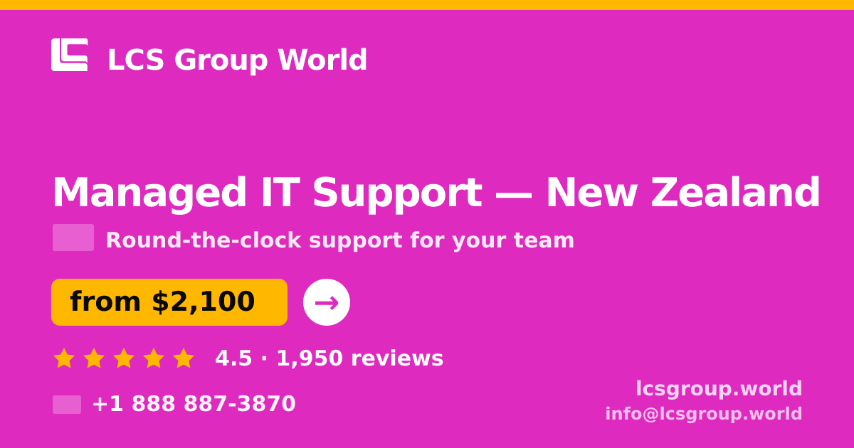 Managed IT Support in Wellington — from $2,100/mo, rated 4.6/5 by 1621 clients. LCS Group World.