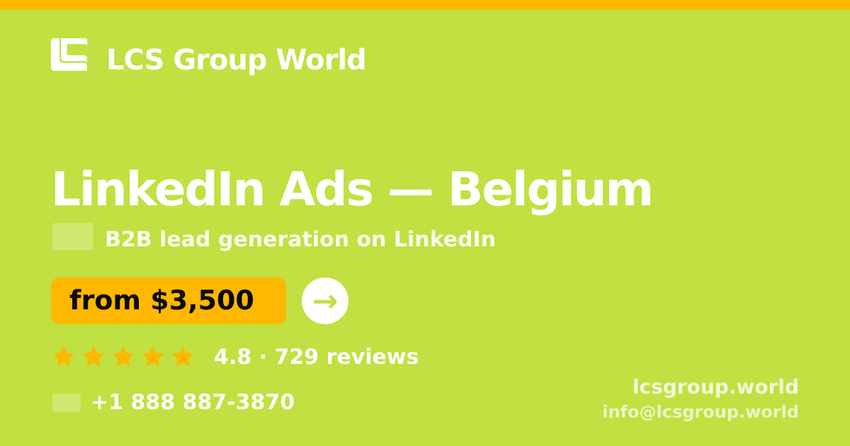 LinkedIn Ads in Ghent — from $3,900/mo, rated 4.9/5 by 1750 clients. LCS Group World.