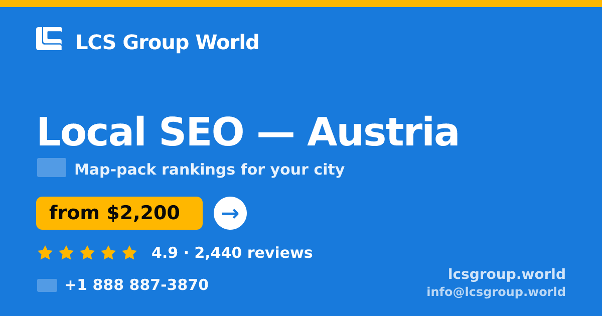 Local SEO in Linz — from $2,000/mo, rated 4.9/5 by 901 clients. LCS Group World.