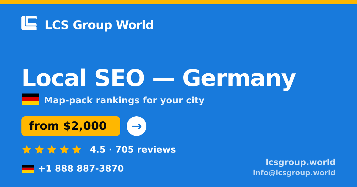 Local SEO in Munich — from $2,400/mo, rated 4.8/5 by 3448 clients. LCS Group World.