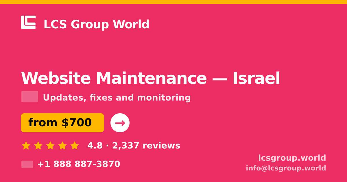 Website Maintenance in Jerusalem — from $1,100/mo, rated 4.6/5 by 1756 clients. LCS Group World.