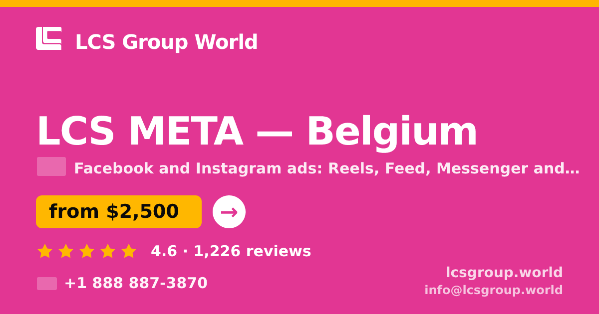 LCS META in Belgium — from $2,500/mo, rated 4.6/5 by 1226 clients. LCS Group World.